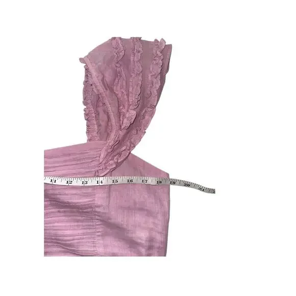 Free People Thank You Very Sweetly Ruffle Crop Top Pink Size Large - Picture 6 of 8